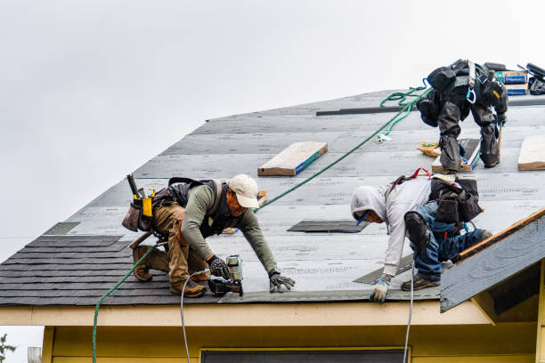 Professional Gutter Installation technician working in Ashfield, MA